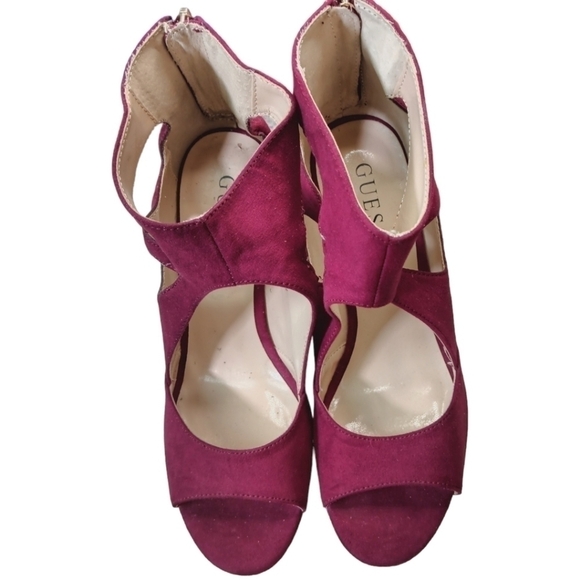 Guess Super Super Cute Peep Toe Wedges in EUC size 8.5 - Picture 2 of 7